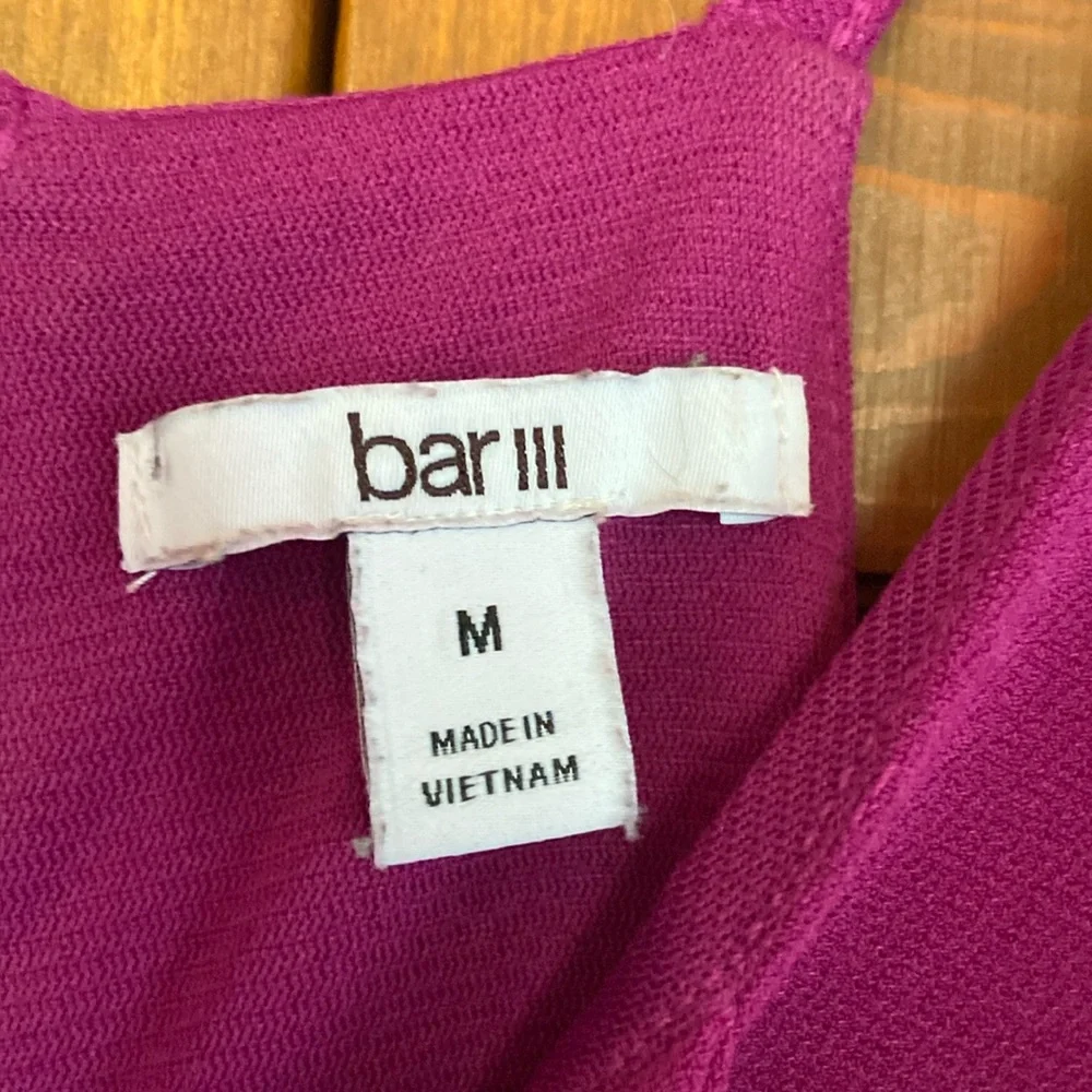 5/$40 Sale Bar III Pink and Purple Camisole Cut Out Tank Top~Md~Zip Up Back - Picture 3 of 9